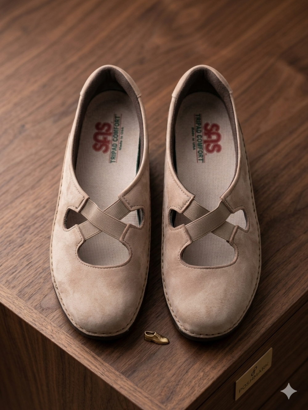SAS Crissy slip-on loafers praline suede upper Size 7.5 M